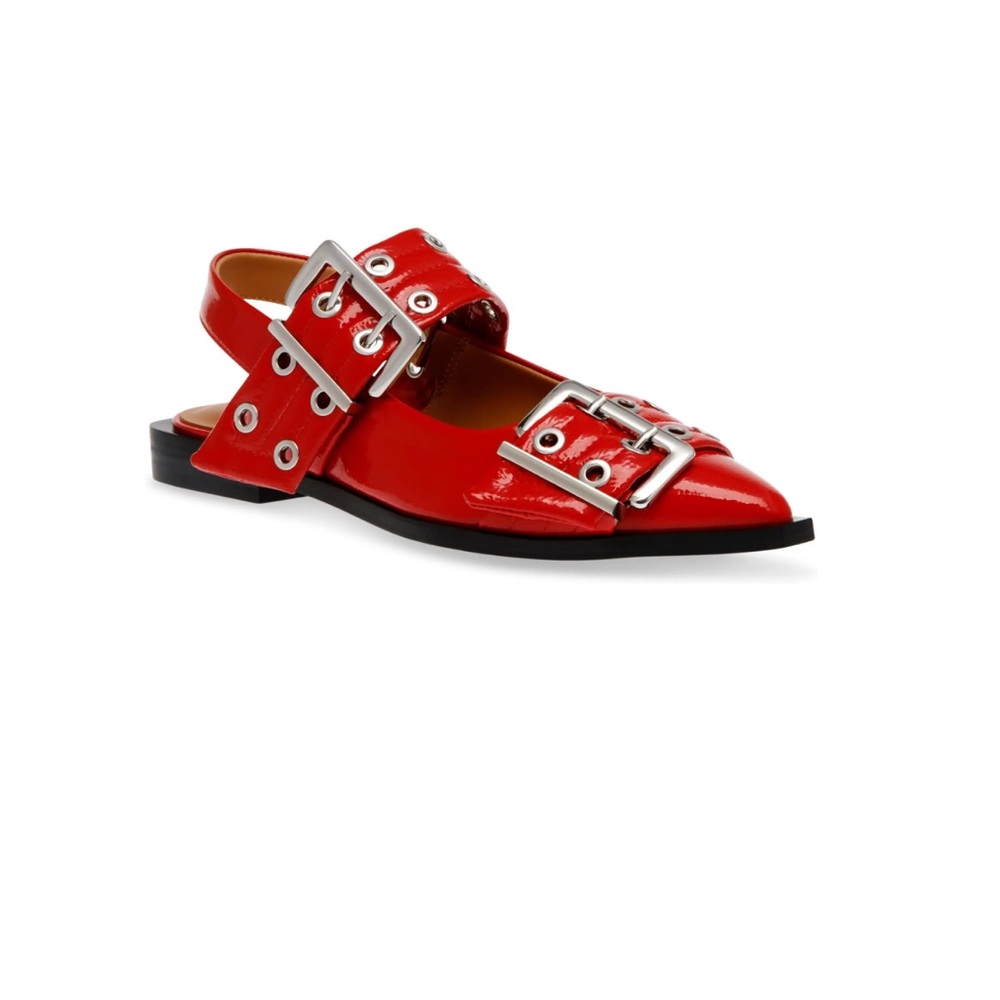 Red Buckled Women's Shoes